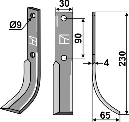 Blade 230x30mm, right