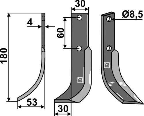 Blade 180x30mm, left