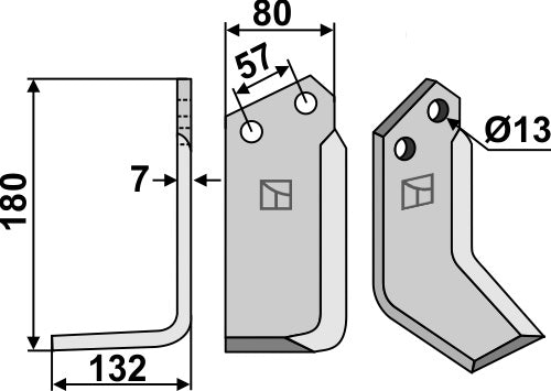 Blade 180x80mm, left