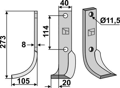 Blade 273x40mm, left