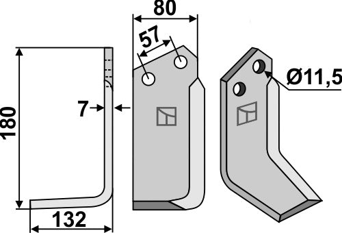 Blade 180x80mm, left
