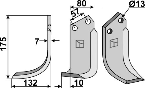 Blade 175x80mm, left