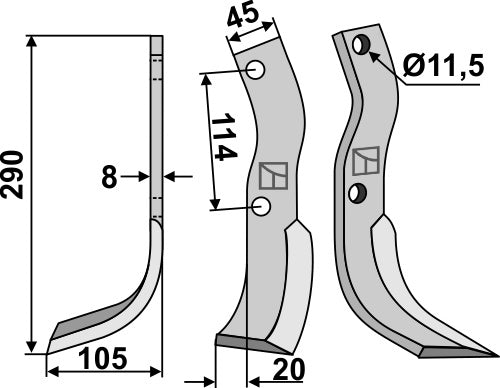 Blade 290x45mm, left