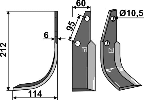 Blade 212x60mm, left