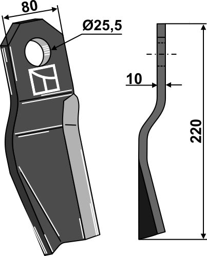 Twisted blade 220x80mm - left model