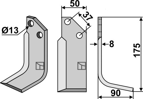 Blade 175x50mm, right