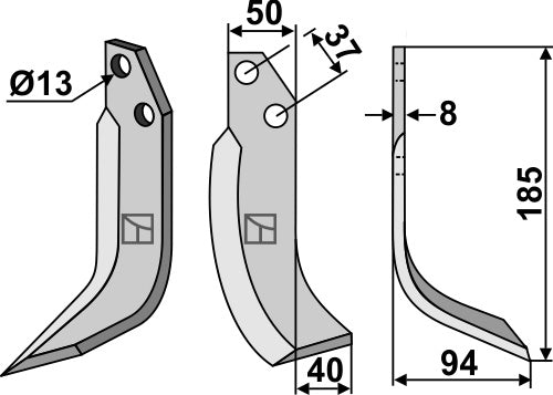 Blade 185x50mm, right