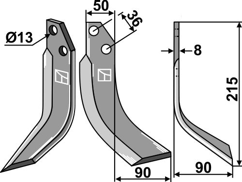 Blade 215x50mm, right