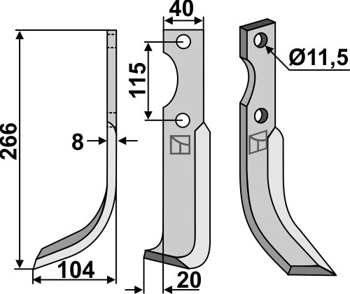 Blade 266x40mm, left
