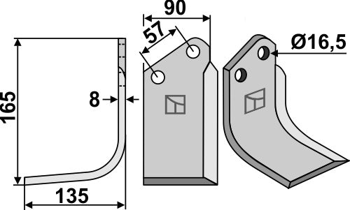 Blade 165x902mm, left