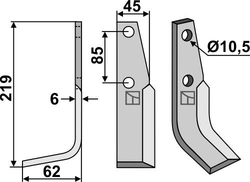 Blade 219x45mm, left