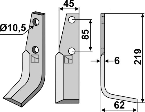 Blade 219x45mm, right