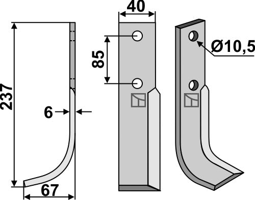 Blade 237x40mm, left