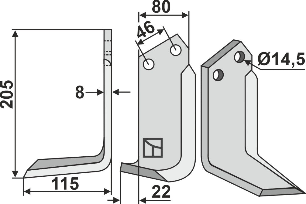 Blade 205x80mm, left