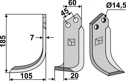 Blade 185x60mm, left
