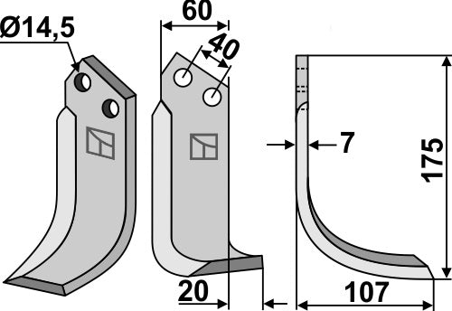 Blade 175x60mm, right