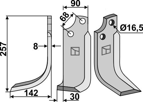 Blade 257x90mm, left