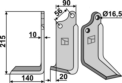 Blade 215x90mm, left