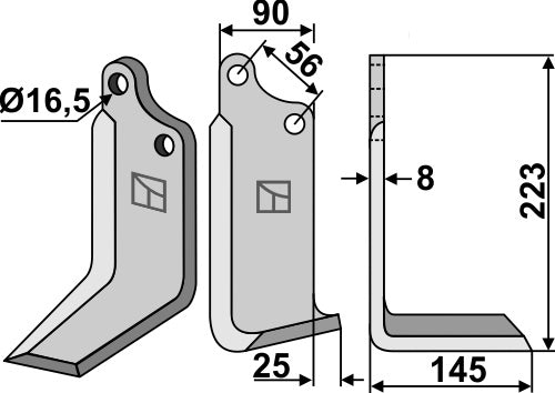 Blade 223x90mm, right