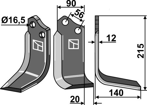 Blade 215x90mm, right