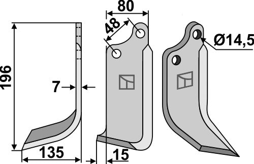 Blade 196x80mm, left