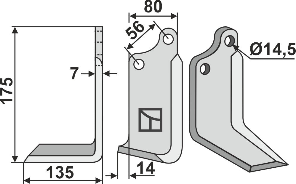 Blade 175x80mm, left