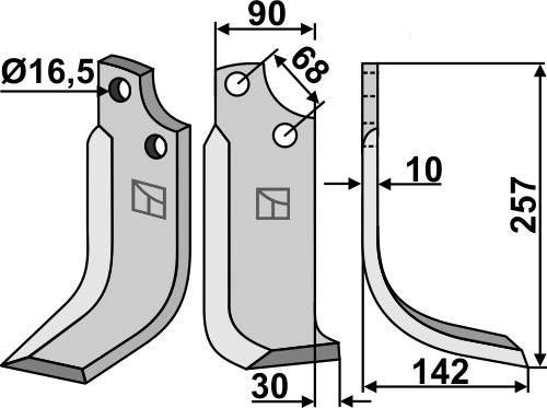 Blade 257x90mm, right