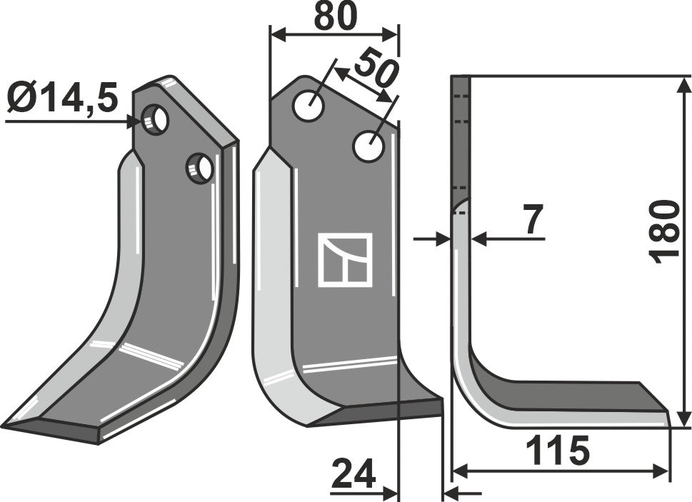 Blade 180x80mm, right