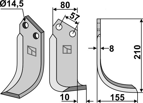 Blade 210x80mm, right