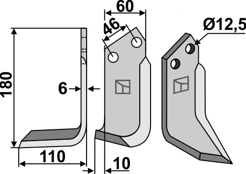 Blade 180x60mm, left