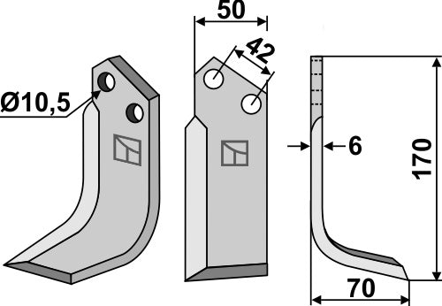 Blade 170x50mm, right