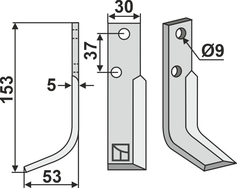 Blade 153x30mm, left