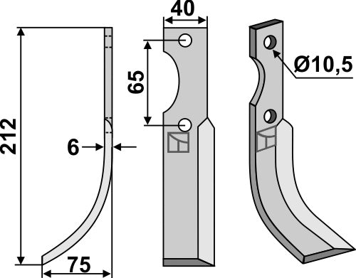 Blade 212x40mm, left