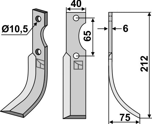 Blade 212x40mm, right