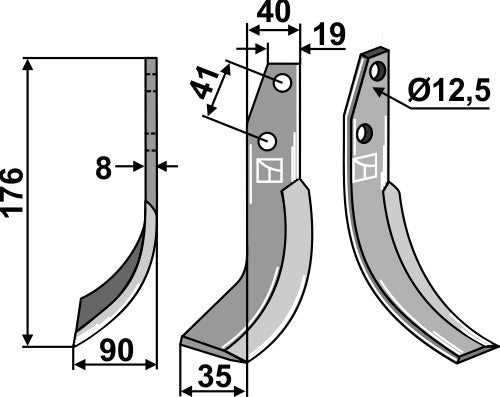 Blade 176x40mm, left