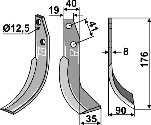 Blade 176x40mm, right