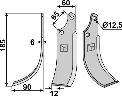 Blade 185x60mm, left
