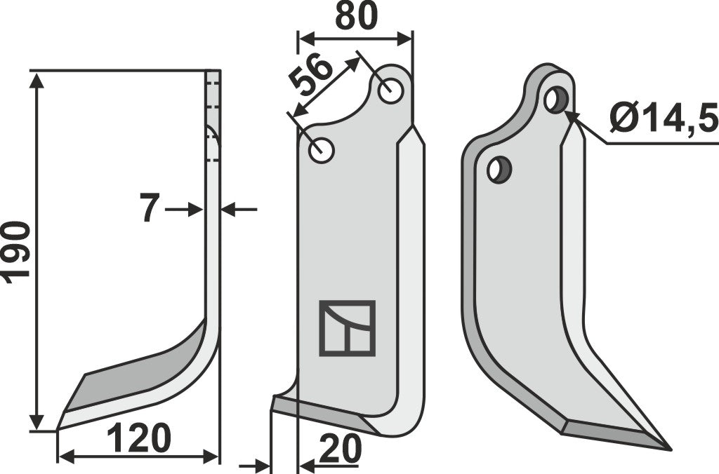 Blade 190x80mm, left