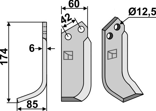 Blade 174x60mm, left