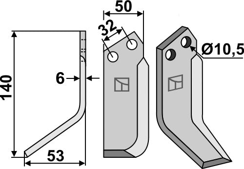 Blade 140x50mm, left