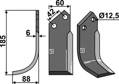 Blade 185x60mm, left
