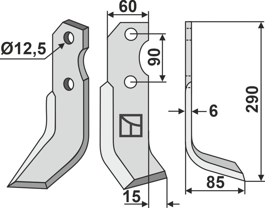 Blade 290x60mm, right
