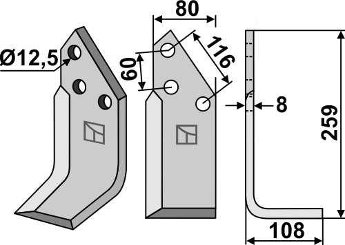 Blade 259x80mm, model