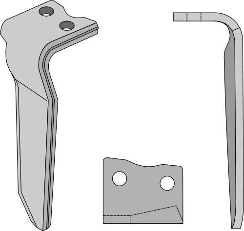 Tine for rotary harrows 265mm, left