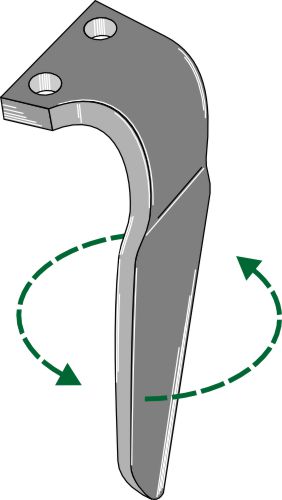 Tine for rotary harrows, left