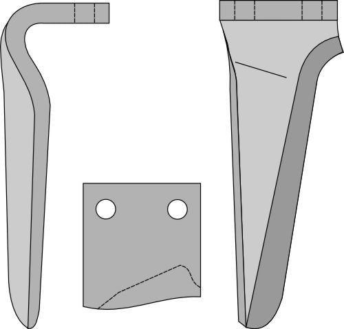 Tine for rotary harrows, right