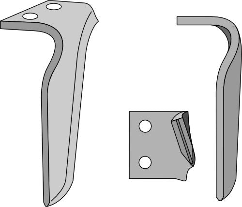 Tine for rotary harrows, left