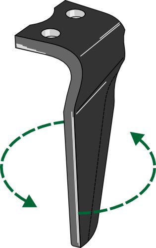 Tine for rotary harrows, left