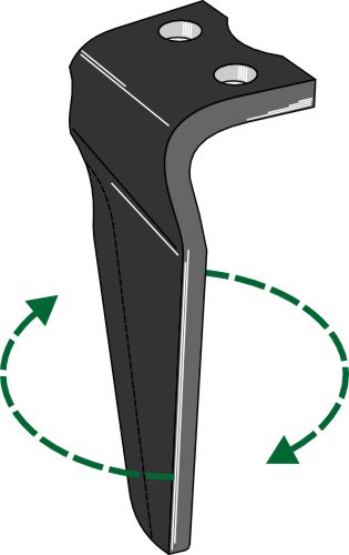 Tine for rotary harrows, right