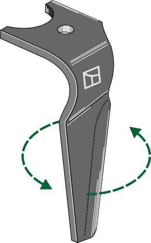 Tine for rotary harrows, left